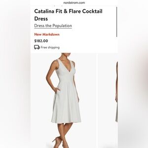 Catalina Fit and Flare White Cocktail Dress